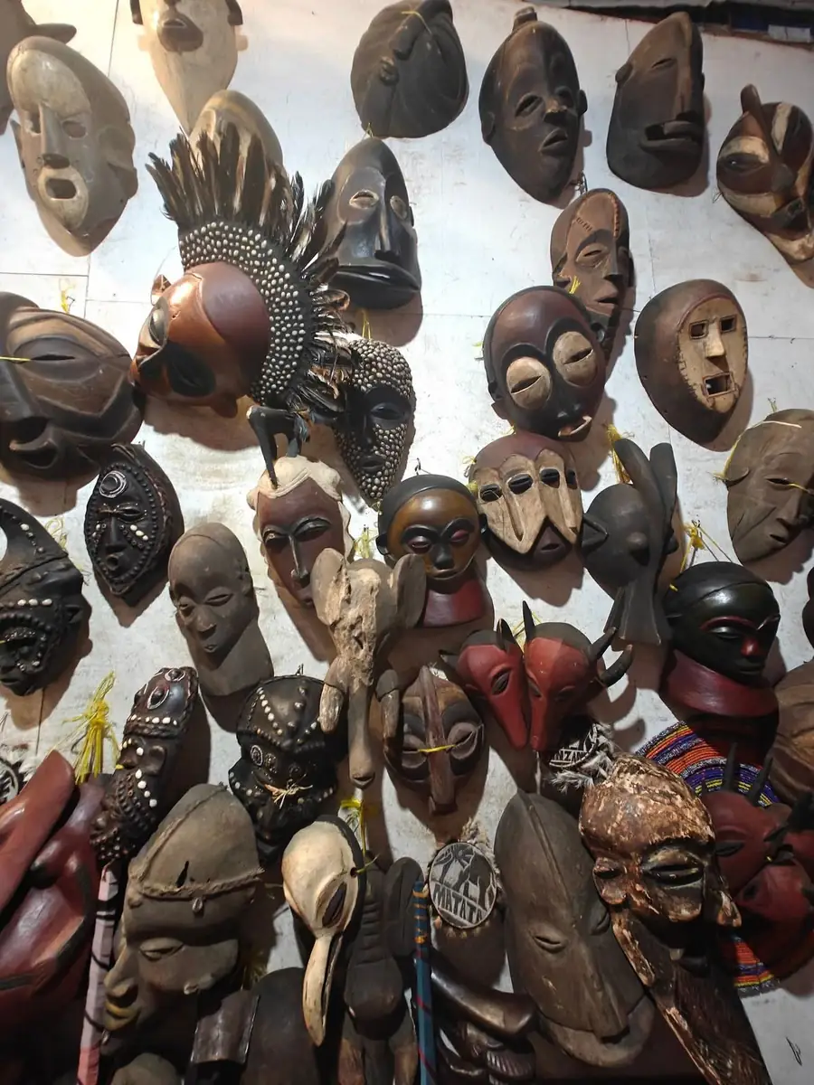 Carved wooden masks