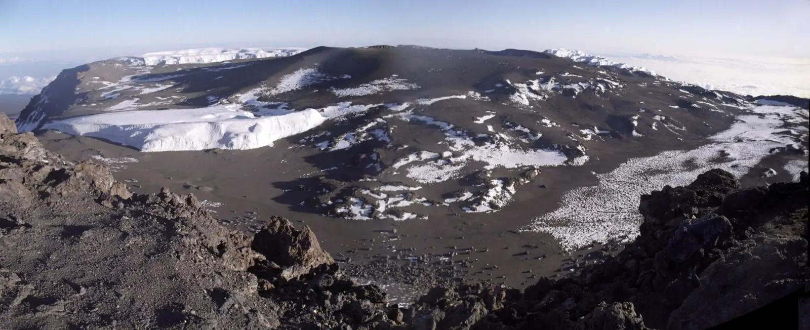 Kibo's crater and glaciers seen from the rim