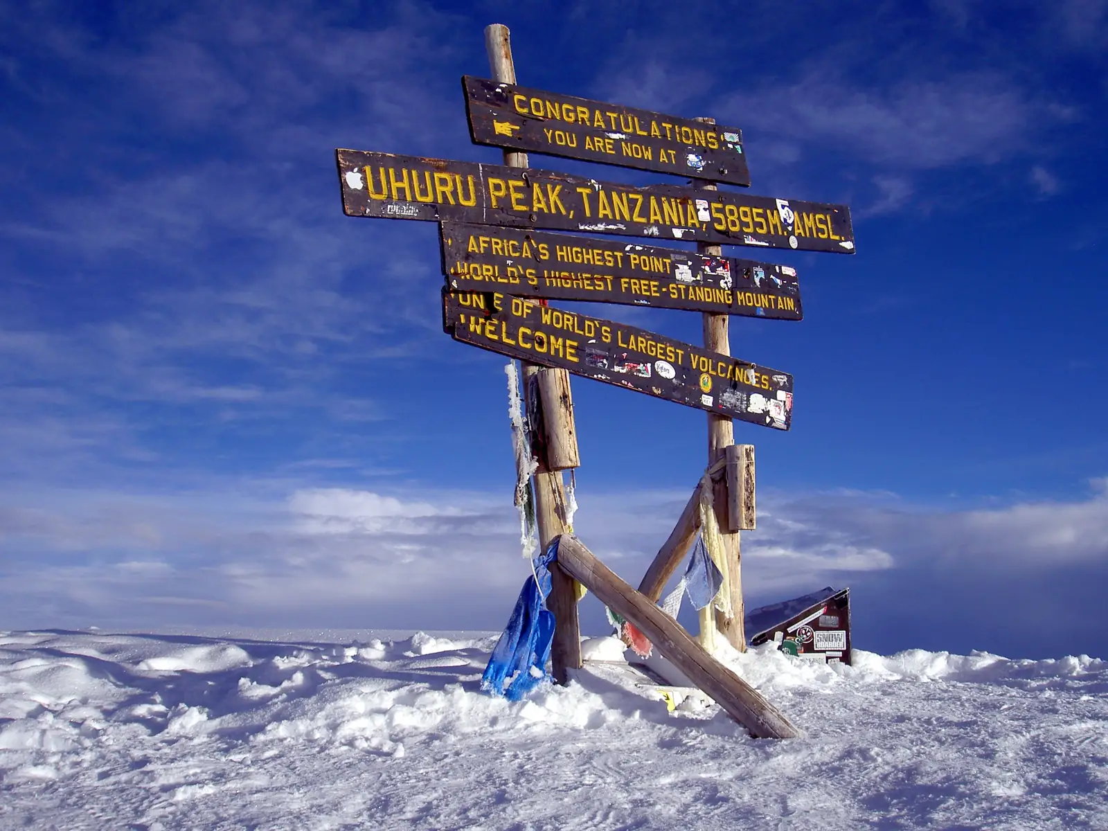Uhuru Peak after fresh snow